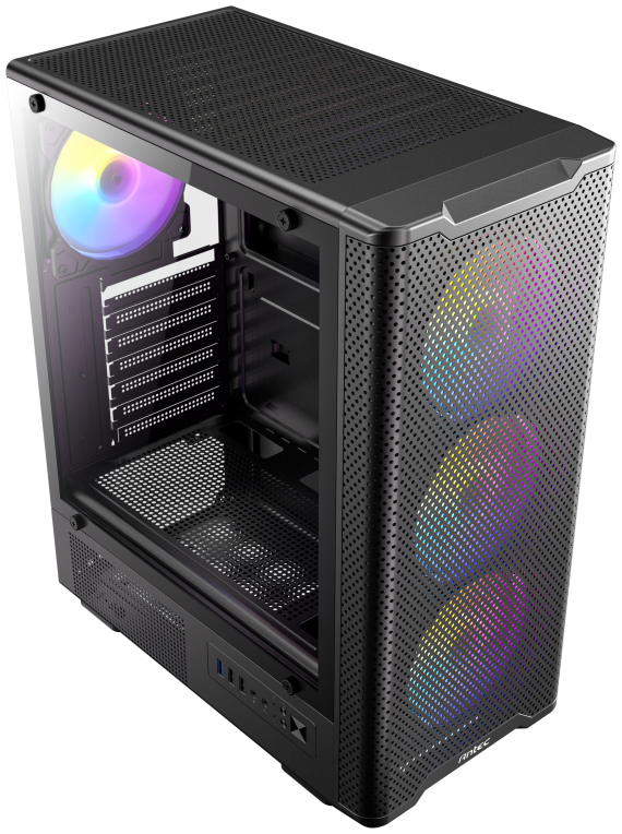CAJA ANTEC VX-310 ATX 4 VENTILADORES ARGB NEGRA - detalle