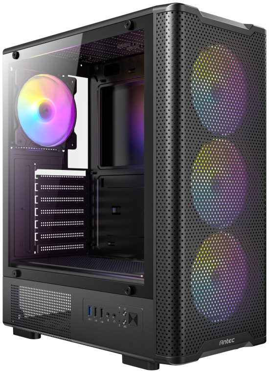 CAJA ANTEC VX-310 ATX 4 VENTILADORES ARGB NEGRA - detalle