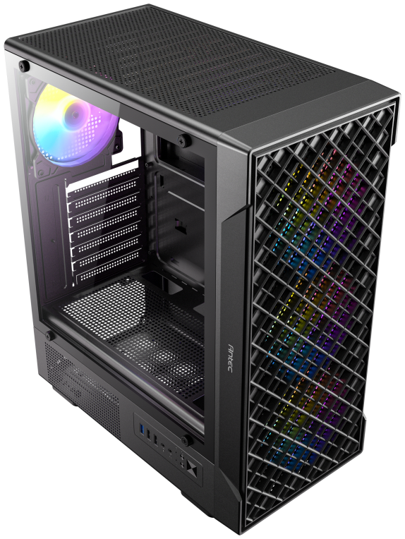 CAJA ANTEC VX-320 ATX 4 VENTILADORES ARGB NEGRA - detalle