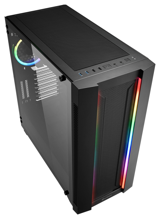 CAJA ATX SHARKOON ELITE SHARK CA200M 2XUSB3.0 SIN FUENTE NEGRO - detalle