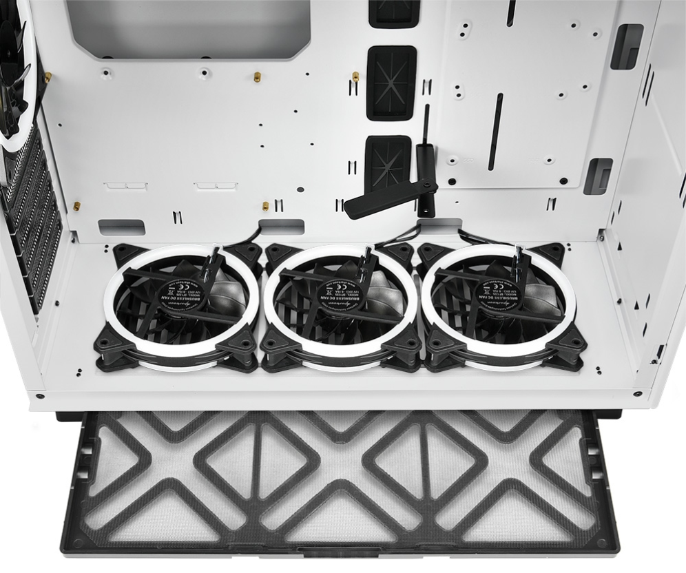 CAJA ATX SHARKOON PURE STEEL 2XUSB3.0 RGB SIN FUENTE BLANCO - detalle