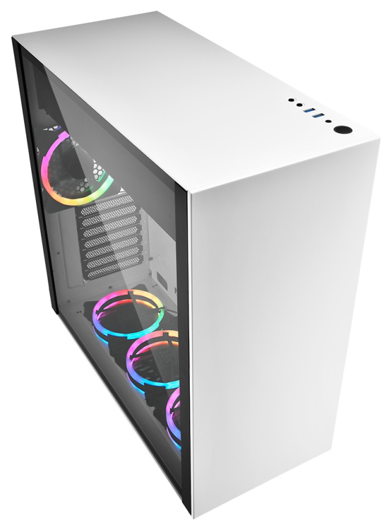 CAJA ATX SHARKOON PURE STEEL 2XUSB3.0 RGB SIN FUENTE BLANCO - detalle