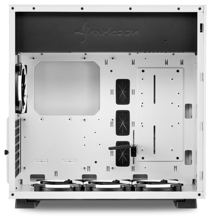 CAJA ATX SHARKOON PURE STEEL 2XUSB3.0 RGB SIN FUENTE BLANCO - detalle