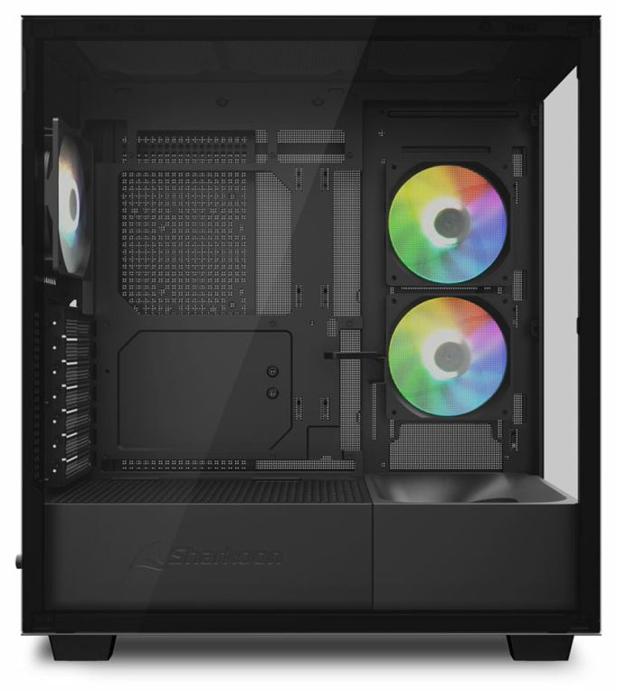 CAJA ATX SHARKOON REBEL C60 2VENTX120MM 2XUSB3 SIN FUENTE NEGRO - detalle