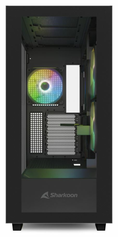 CAJA ATX SHARKOON REBEL C60 2VENTX120MM 2XUSB3 SIN FUENTE NEGRO - detalle