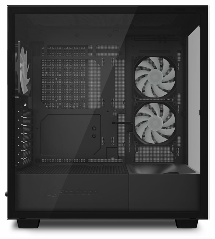 CAJA ATX SHARKOON REBEL C60 2VENTX120MM 2XUSB3 SIN FUENTE NEGRO - detalle