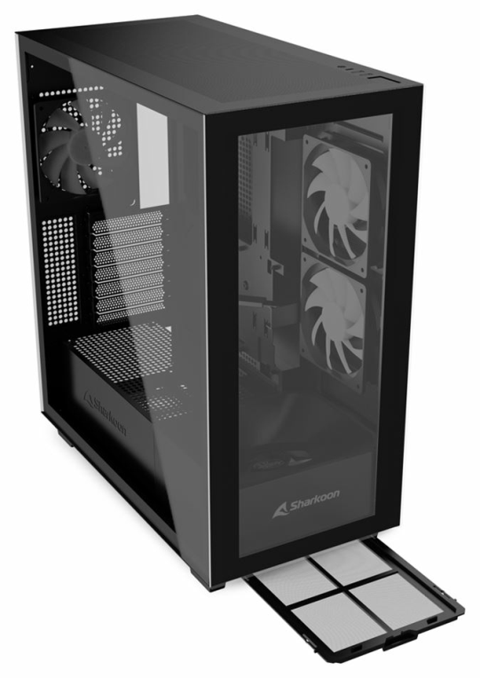 CAJA ATX SHARKOON REBEL C60 2VENTX120MM 2XUSB3 SIN FUENTE NEGRO - detalle