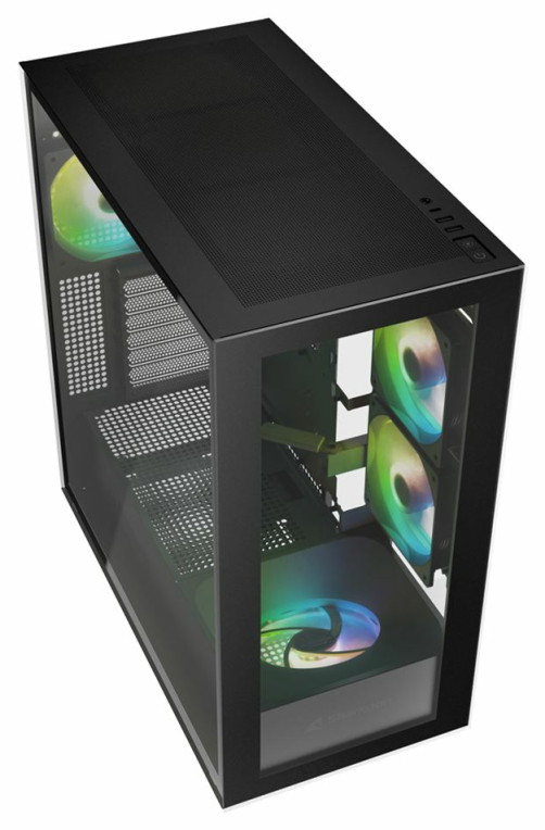 CAJA ATX SHARKOON REBEL C60 2VENTX120MM 2XUSB3 SIN FUENTE NEGRO - detalle