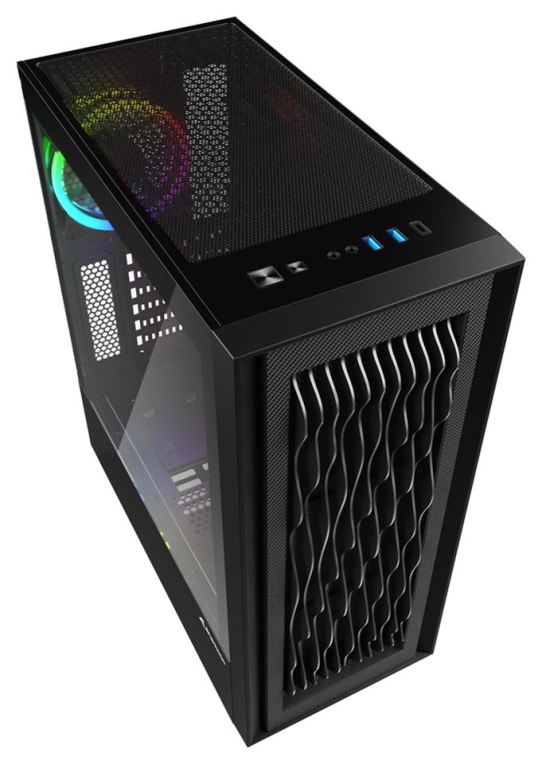 CAJA ATX SHARKOON RGB WAVE 2XUSB3.0 RGB SIN FUENTE NEGRO - detalle