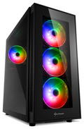 CAJA ATX SHARKOON TG5 PRO 2XUSB3.0 2XUSB2.0 SIN FUENTE RGB NEGRO