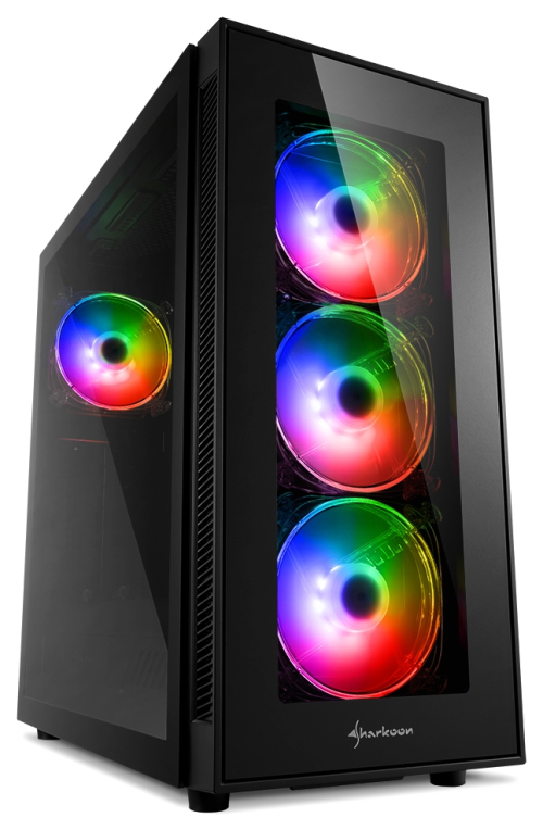 CAJA ATX SHARKOON TG5 PRO 2XUSB3.0 2XUSB2.0 SIN FUENTE RGB NEGRO