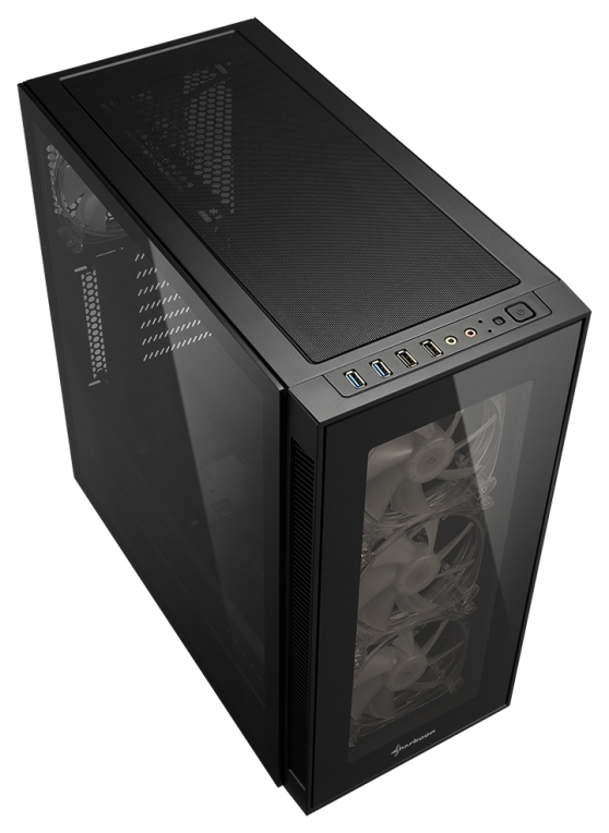 CAJA ATX SHARKOON TG5 PRO 2XUSB3.0 2XUSB2.0 SIN FUENTE RGB NEGRO - detalle