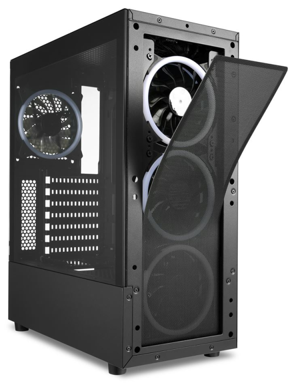 CAJA ATX SHARKOON TK5M RGB 2XUSB3.0 1XUSBtipoC SIN FUENTE NEGRO - detalle