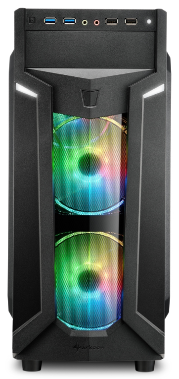 CAJA ATX SHARKOON VG6-W RGB 2XUSB3.0 RGB SIN FUENTE NEGRO - detalle