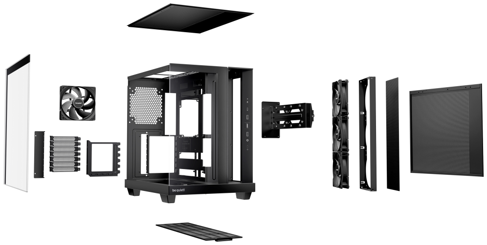 CAJA BEQUIET LIGHT BASE 600 DX ATX SIN FUENTE ARGB NEGRO - detalle