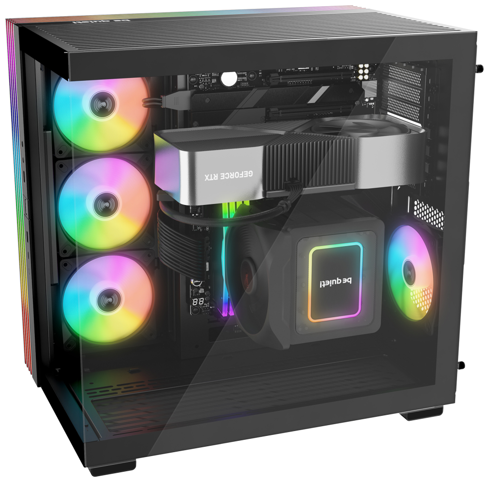 CAJA BEQUIET LIGHT BASE 600 DX ATX SIN FUENTE ARGB NEGRO - detalle