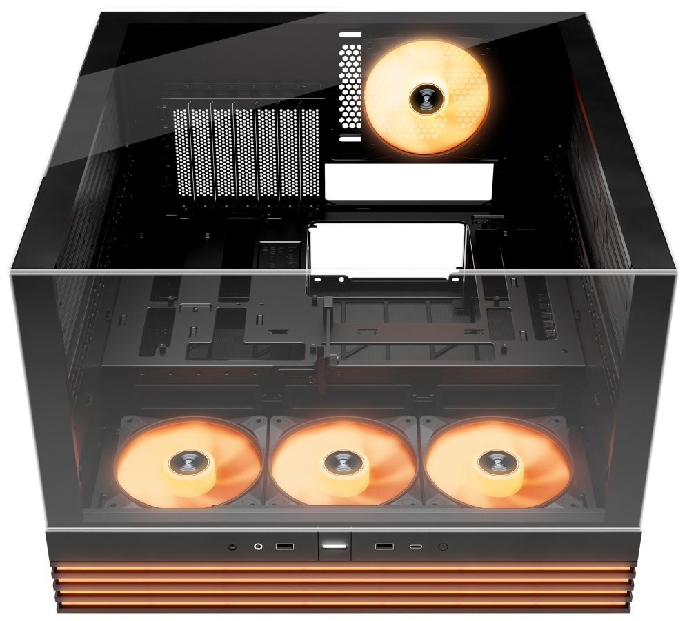 CAJA BEQUIET LIGHT BASE 600 LX ATX 4 VENTX 140MM SIN FUENTE ARGB NEGRO - detalle