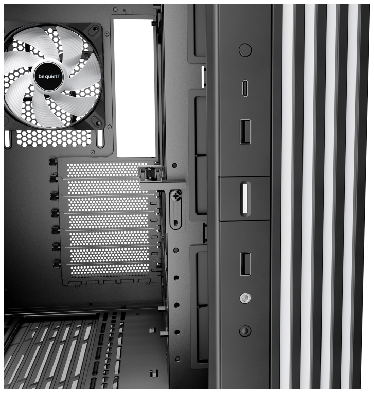 CAJA BEQUIET LIGHT BASE 600 LX ATX 4 VENTX 140MM SIN FUENTE ARGB NEGRO - detalle