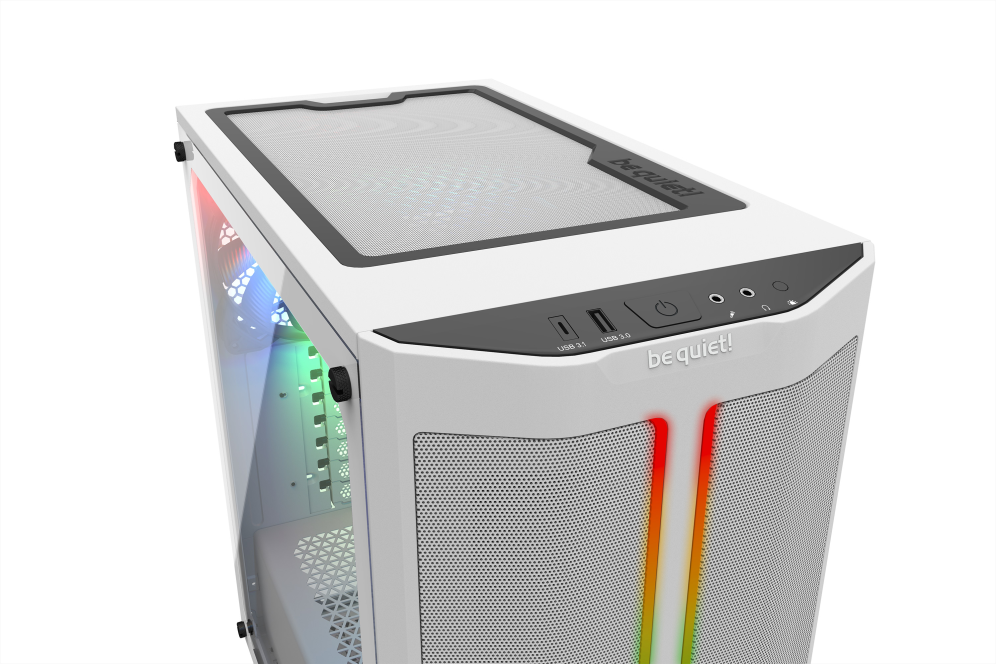 CAJA BEQUIET PURE BASE 500 DX ATX 1XUSB 3.0 1X 3.1 SIN FUENTE ARGB BLANCO - detalle