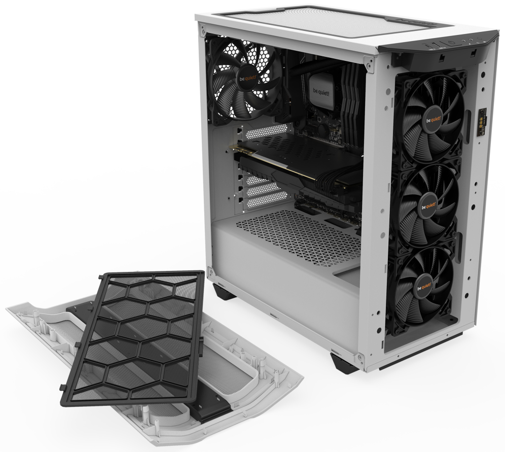 CAJA BEQUIET PURE BASE 500 DX ATX 1XUSB 3.0 1X 3.1 SIN FUENTE ARGB BLANCO - detalle