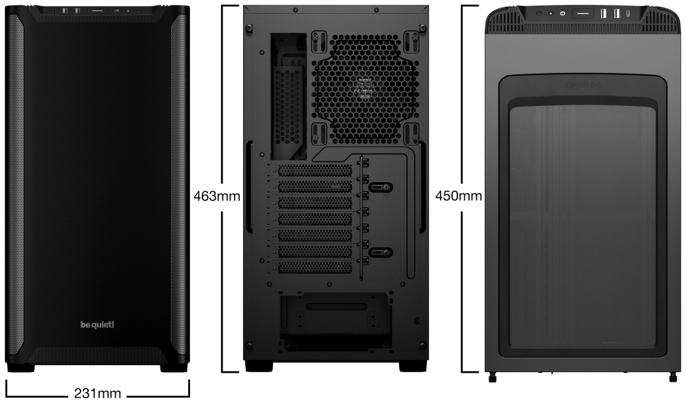 CAJA BEQUIET PURE BASE 501 ATX 1XUSB 3.0 SIN FUENTE NEGRO - detalle