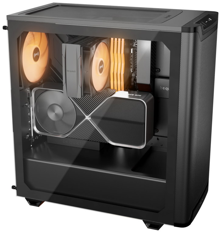 CAJA BEQUIET PURE BASE 501 DX 3X VENT 140 MM S/N NEGRO - detalle