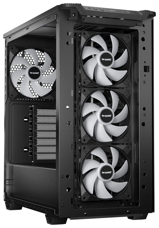 CAJA BEQUIET PURE BASE 501 LX 4XVENT 140 MM S/N NEGRO - detalle