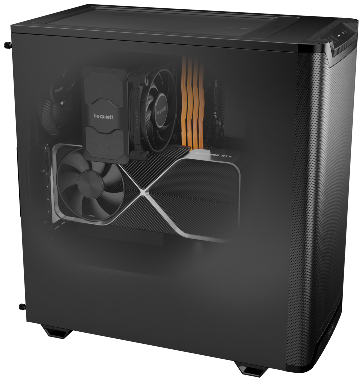 CAJA BEQUIET PURE BASE AIRFLOW 501 ATX 2XVENT 140 MM S/N NEGRO - detalle