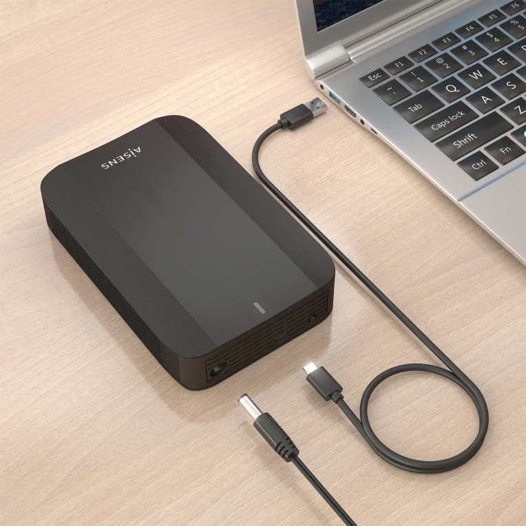 CAJA EXTERNA AISENS 3.5" SATA A USB-C USB3.1 GEN1 NEGRA - detalle