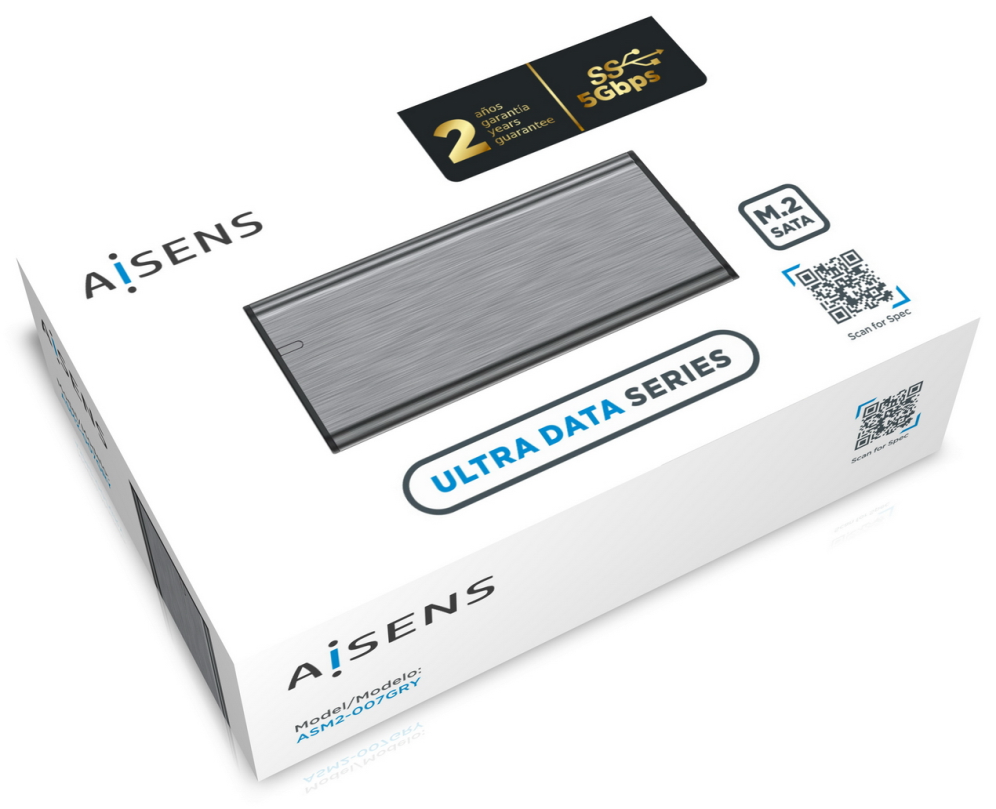CAJA EXTERNA AISENS M.2 NGFF ASM2-007GRY SATA A USB3.1 GEN1 GRIS - detalle