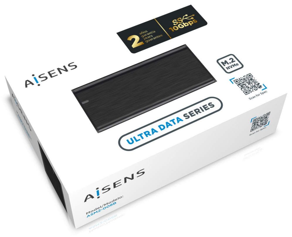 CAJA EXTERNA AISENS M.2 NGFF ASM2-008B NVMe A USB3.2 GEN2 NEGRA - detalle