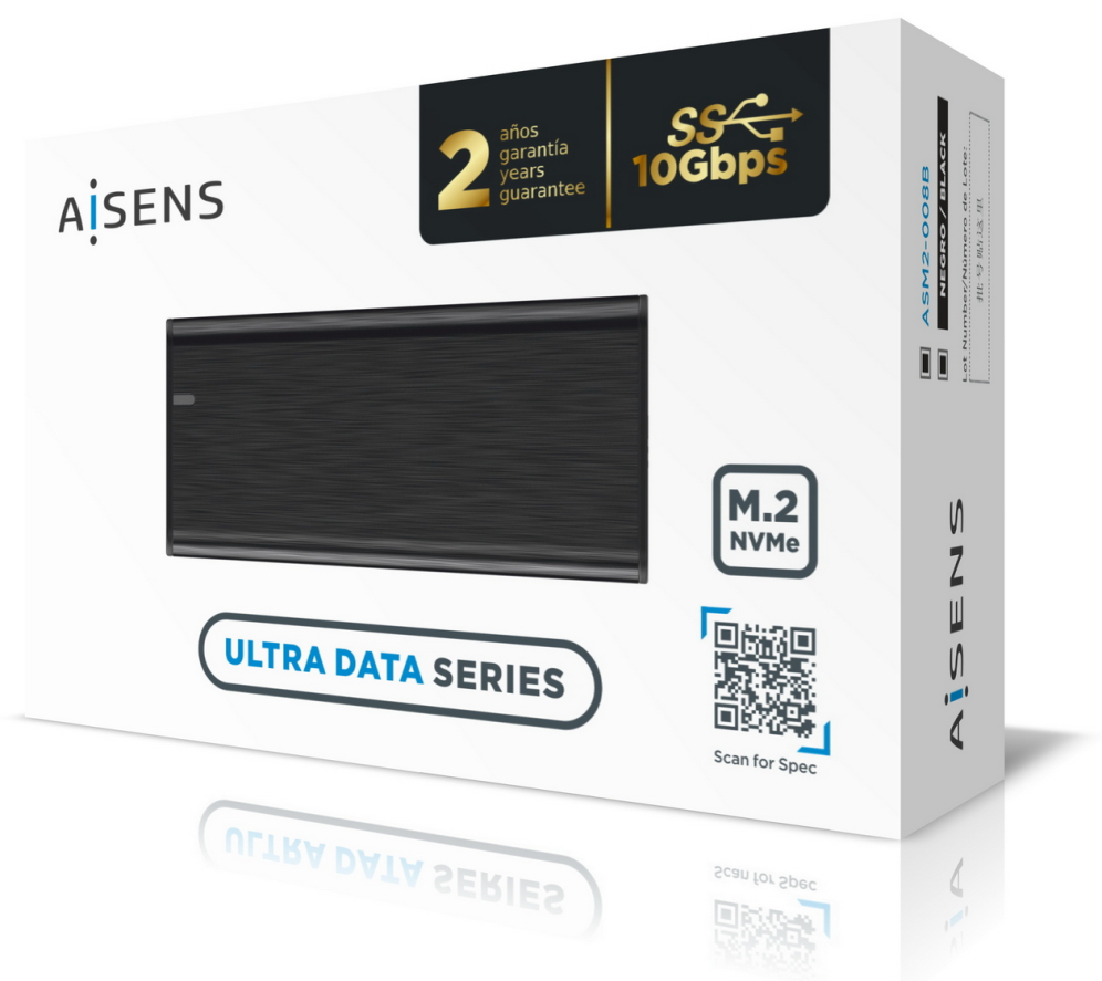 CAJA EXTERNA AISENS M.2 NGFF ASM2-008B NVMe A USB3.2 GEN2 NEGRA - detalle