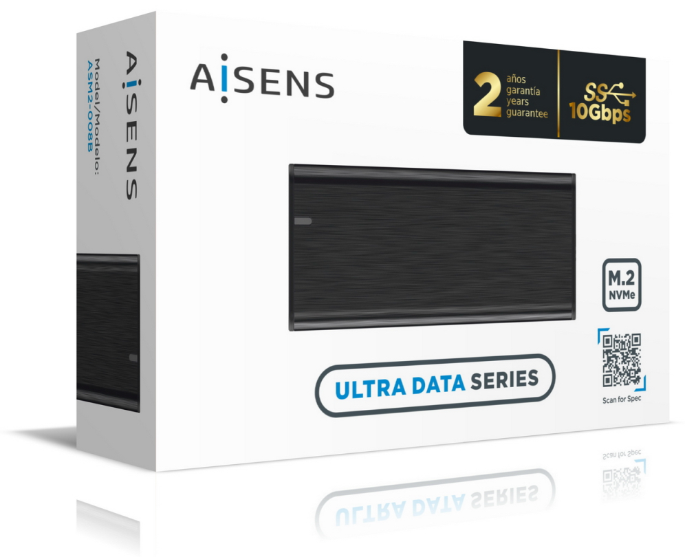 CAJA EXTERNA AISENS M.2 NGFF ASM2-008B NVMe A USB3.2 GEN2 NEGRA - detalle