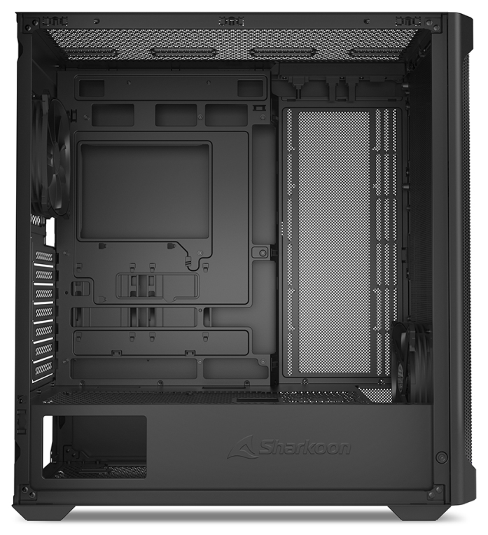 CAJA GAMING ATX SHARKOON AK4 2XVENT 120MM 3XUSB SN FUENTE NEGRO RGB STRIP - detalle