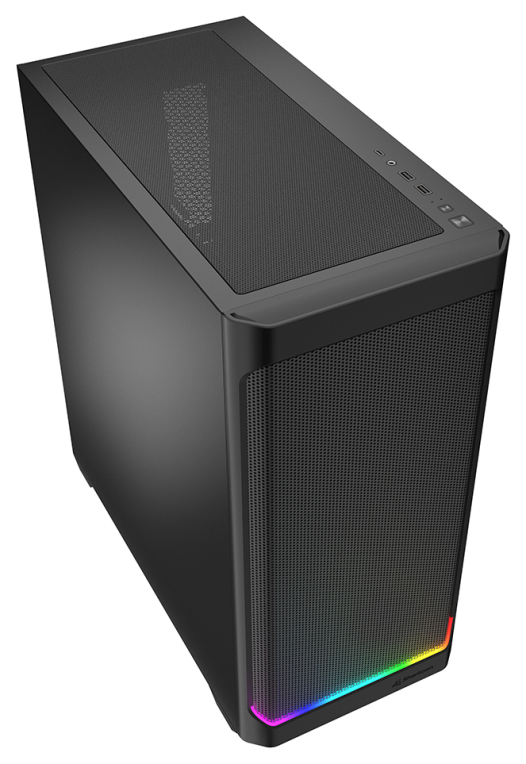 CAJA GAMING ATX SHARKOON AK4 2XVENT 120MM 3XUSB SN FUENTE NEGRO RGB STRIP - detalle