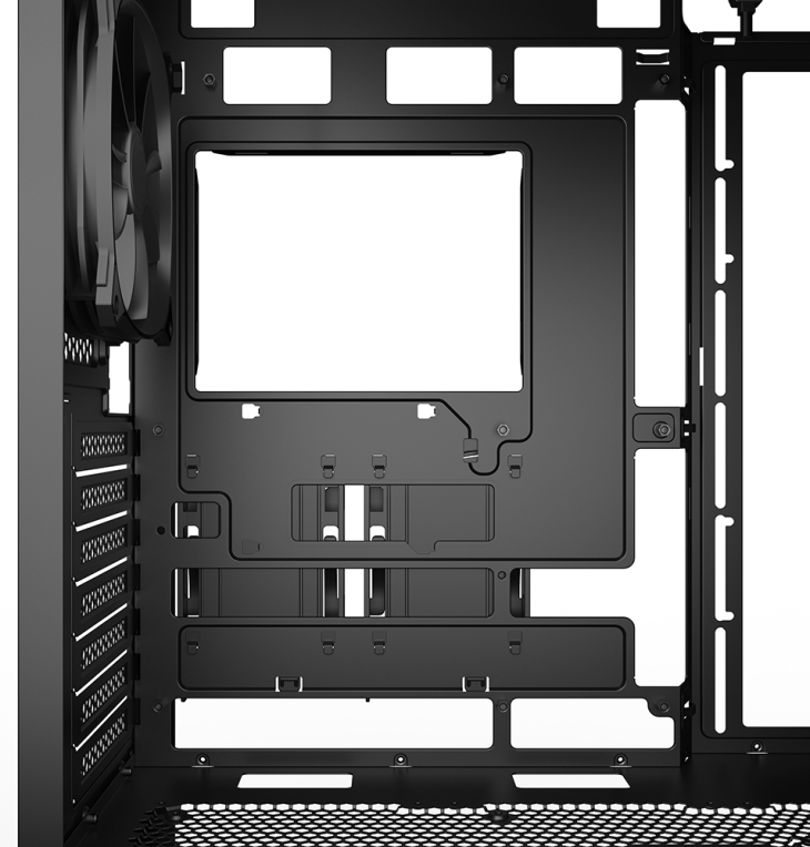 CAJA GAMING ATX SHARKOON AK4 2XVENT 120MM 3XUSB SN FUENTE NEGRO RGB STRIP - detalle
