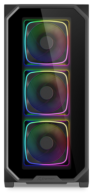 CAJA GAMING ATX SHARKOON AK5G RGB 4XVENT 120MM 3XUSB SN FUENTE NEGRO - detalle