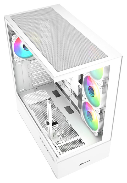 CAJA GAMING ATX SHARKOON AK6 TGV 4XVENT 120MM 2XUSB SN FUENTE BLANCO - detalle
