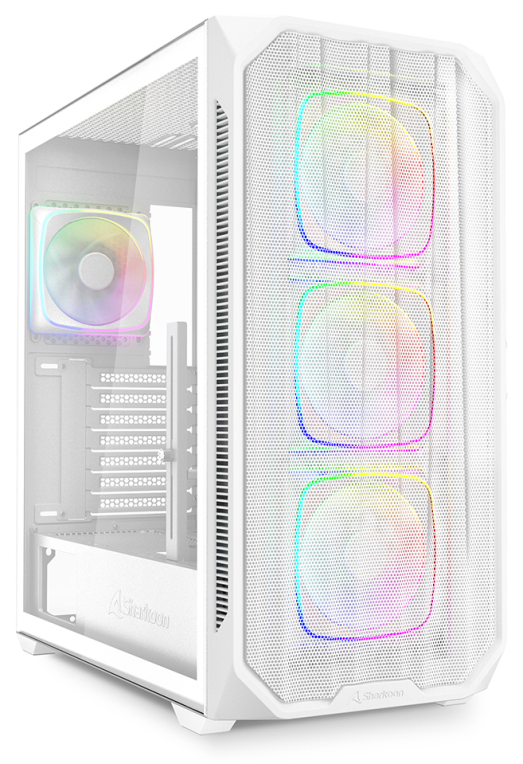 CAJA GAMING ATX SHARKOON NAK5M RGB 4XVENT 120MM 3XUSB SN FUENTE BLANCO