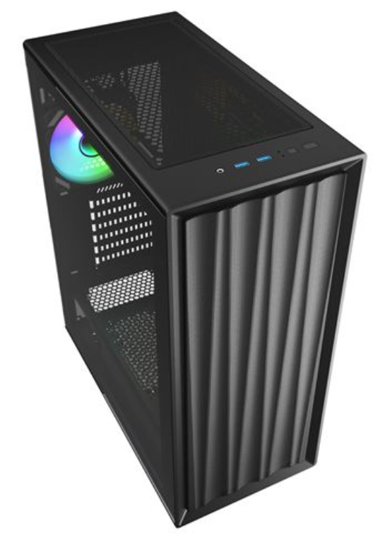 CAJA GAMING ATX SHARKOON VK3 RGB 2XUSB 1XTRRS SN FUENTE NEGRO - detalle