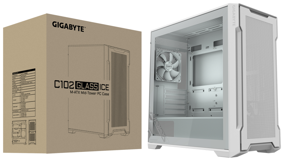 CAJA GAMING GIGABYTE C102 GLASS MATX 2XUSB3.0 C S/F BLANCA - detalle