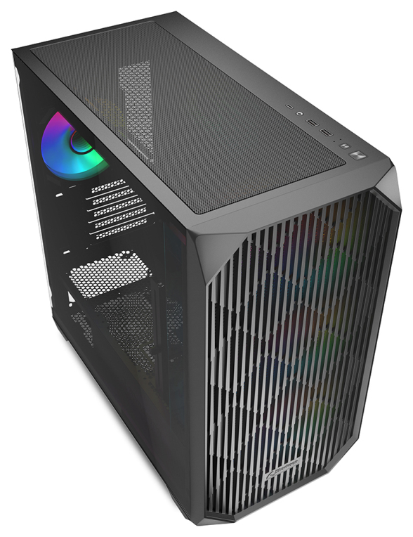 CAJA GAMING mATX SHARKOON MK3 3XVENT 120MM 3XUSB SN FUENTE NEGRO - detalle