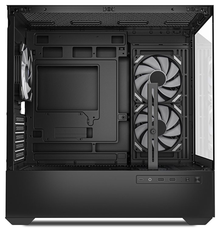 CAJA GAMING mATX SHARKOON MK6 RGB 3XVENT 120MM 2XUSB SN FUENTE NEGRO - detalle