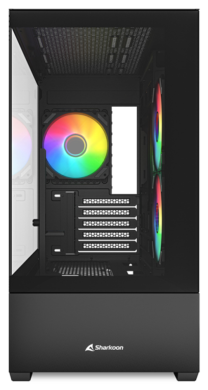 CAJA GAMING mATX SHARKOON MK6 RGB 3XVENT 120MM 2XUSB SN FUENTE NEGRO - detalle