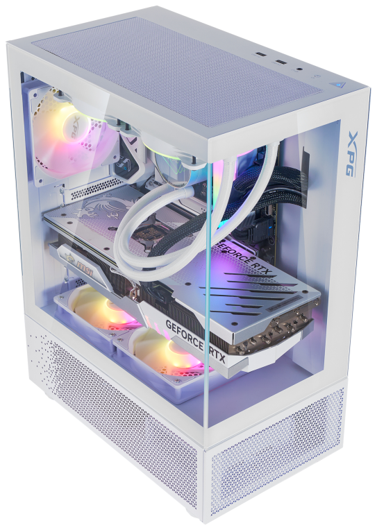 CAJA GAMING XPG INVADER X MINI ATX 1XUSB-C 2XUSB SIN FUENTE ARGB BLANCO - detalle