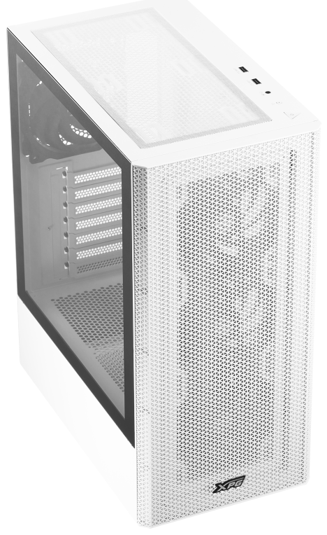 CAJA GAMING XPG MINI-ATX 4X120MM VENT WH SIN PSU - detalle