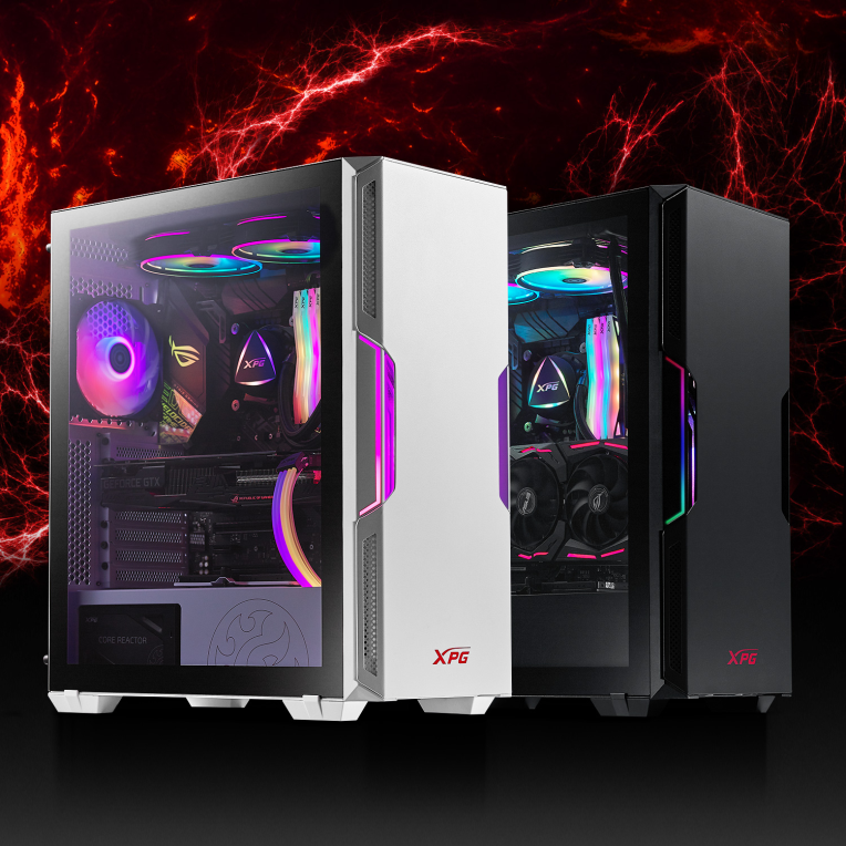CAJA GAMING XPG STARKER ATX 2XUSB SIN FUENTE ARGB BLANCO - detalle