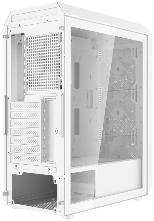 CAJA GAMING XPG VALOR AIR PLUS ATX 4X120MM 1X120MM REV FAN WH SIN PSU - detalle