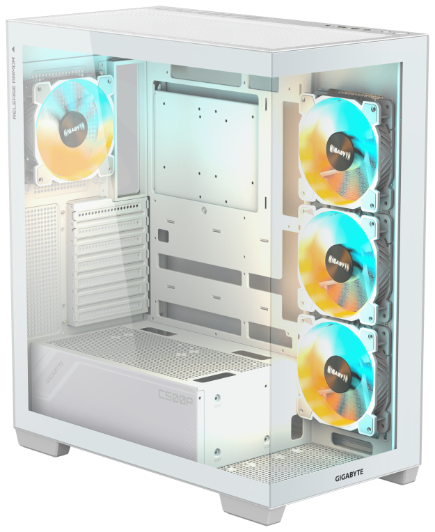 CAJA GIGABYTE C500 PANORAMIC STLEATH ATX 4 VENT 120MM BLANCA - detalle