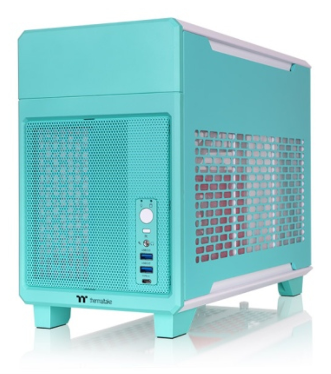 CAJA MICRO ATX THERMALTAKE TR100 USBC X 1 USB 3.0 X 2 SN FUENTE ROSA AZUL - detalle